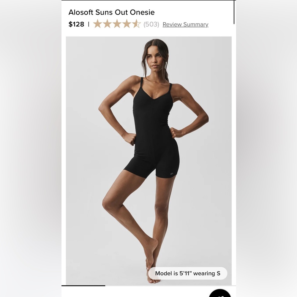 ALO Yoga Black AloSoft Suns Out Onesie